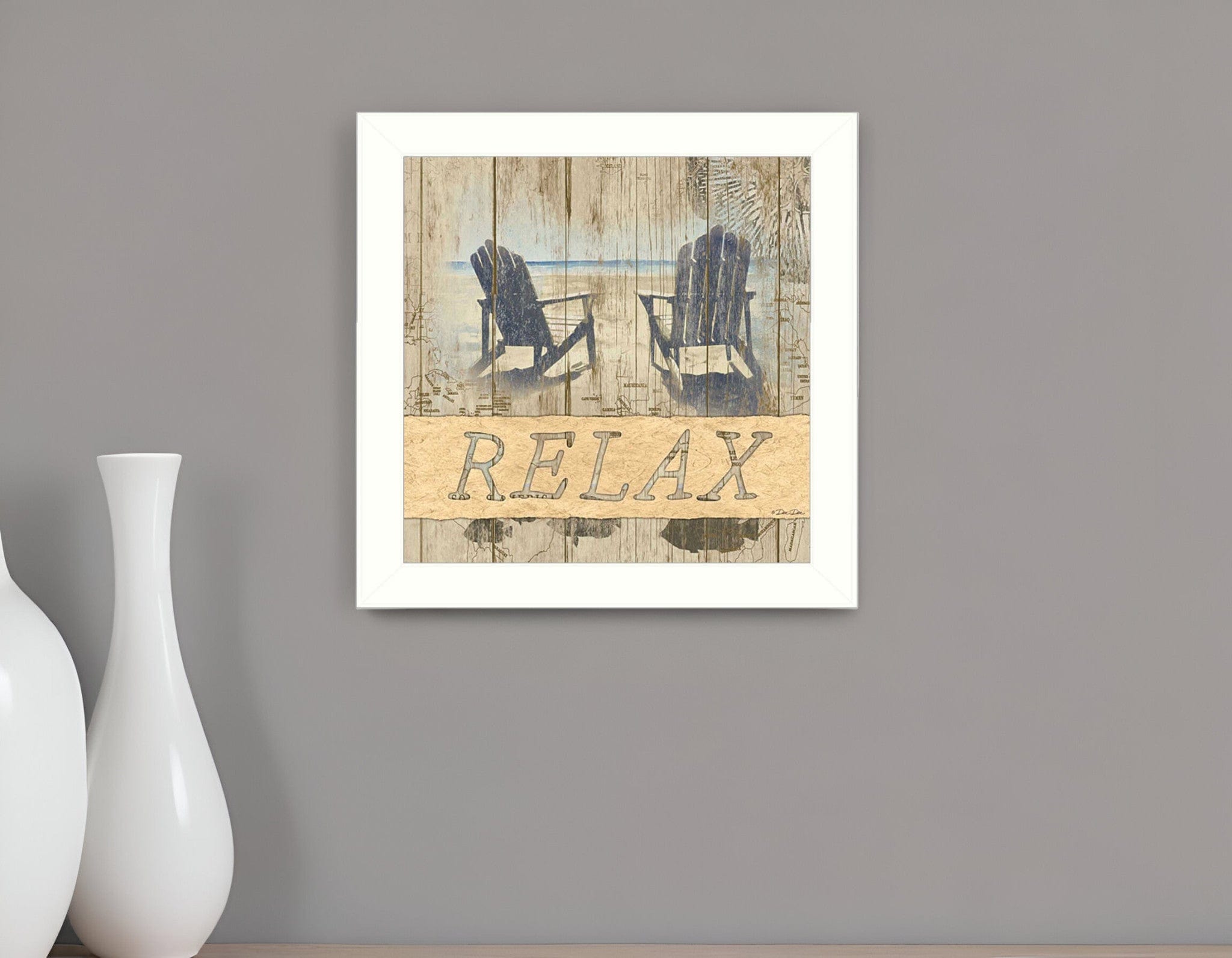 RELAX 1 White Framed Print Wall Art - Homeroots