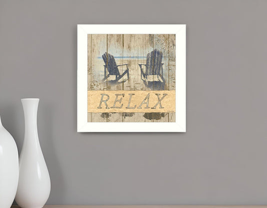 RELAX 1 White Framed Print Wall Art - Homeroots