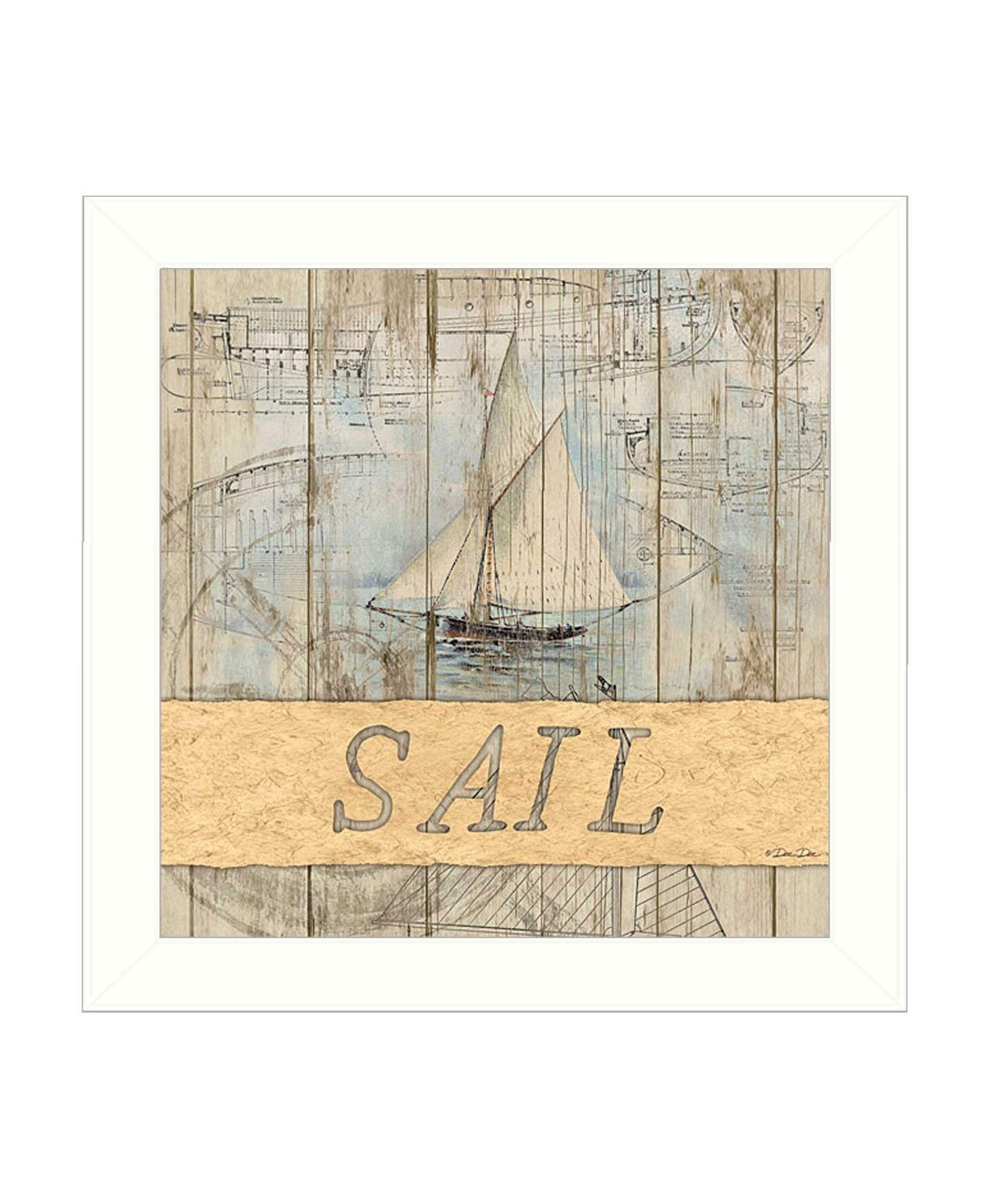 SAIL White Framed Print Wall Art - Homeroots - Flyclothing LLC