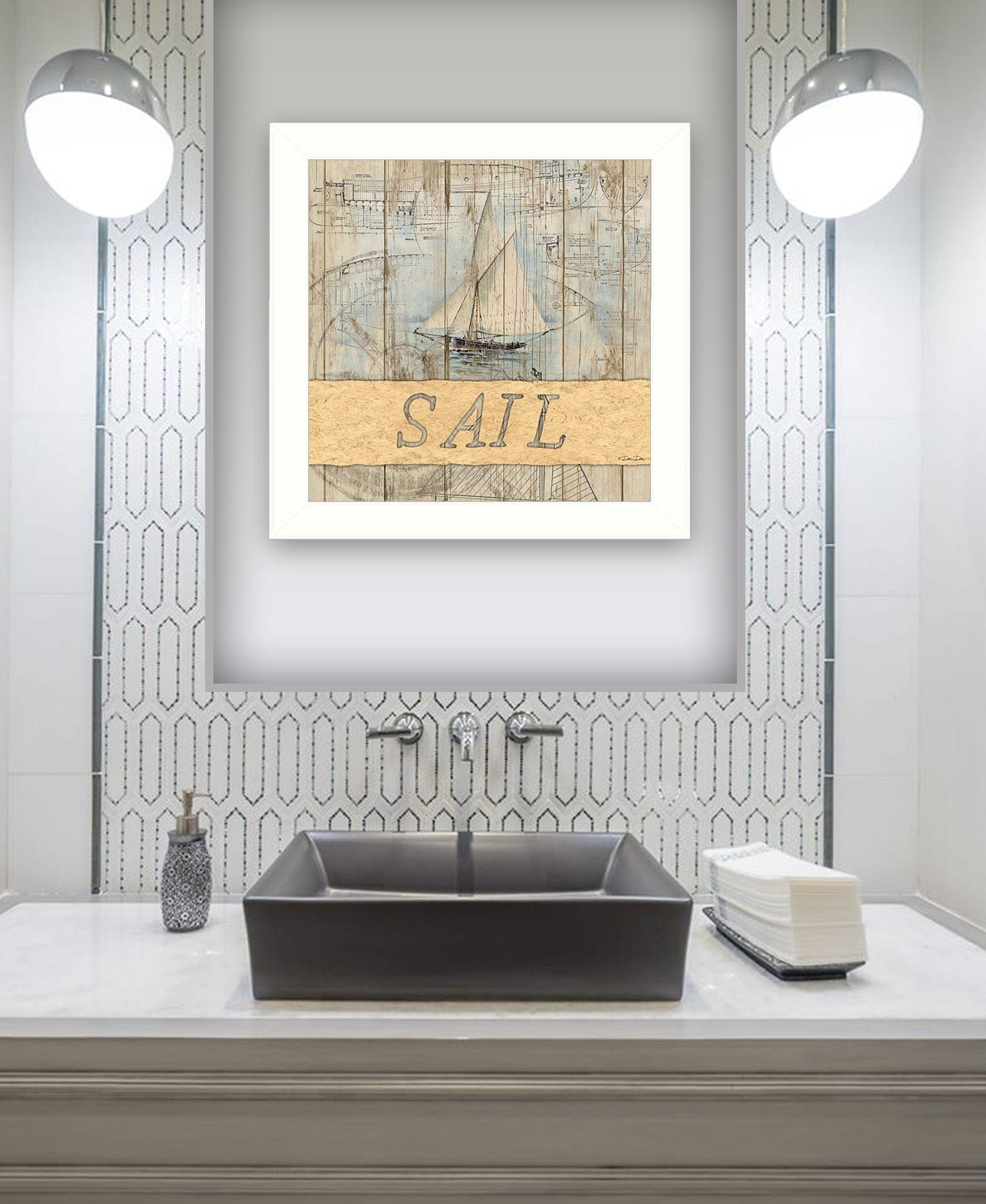 SAIL White Framed Print Wall Art - Homeroots