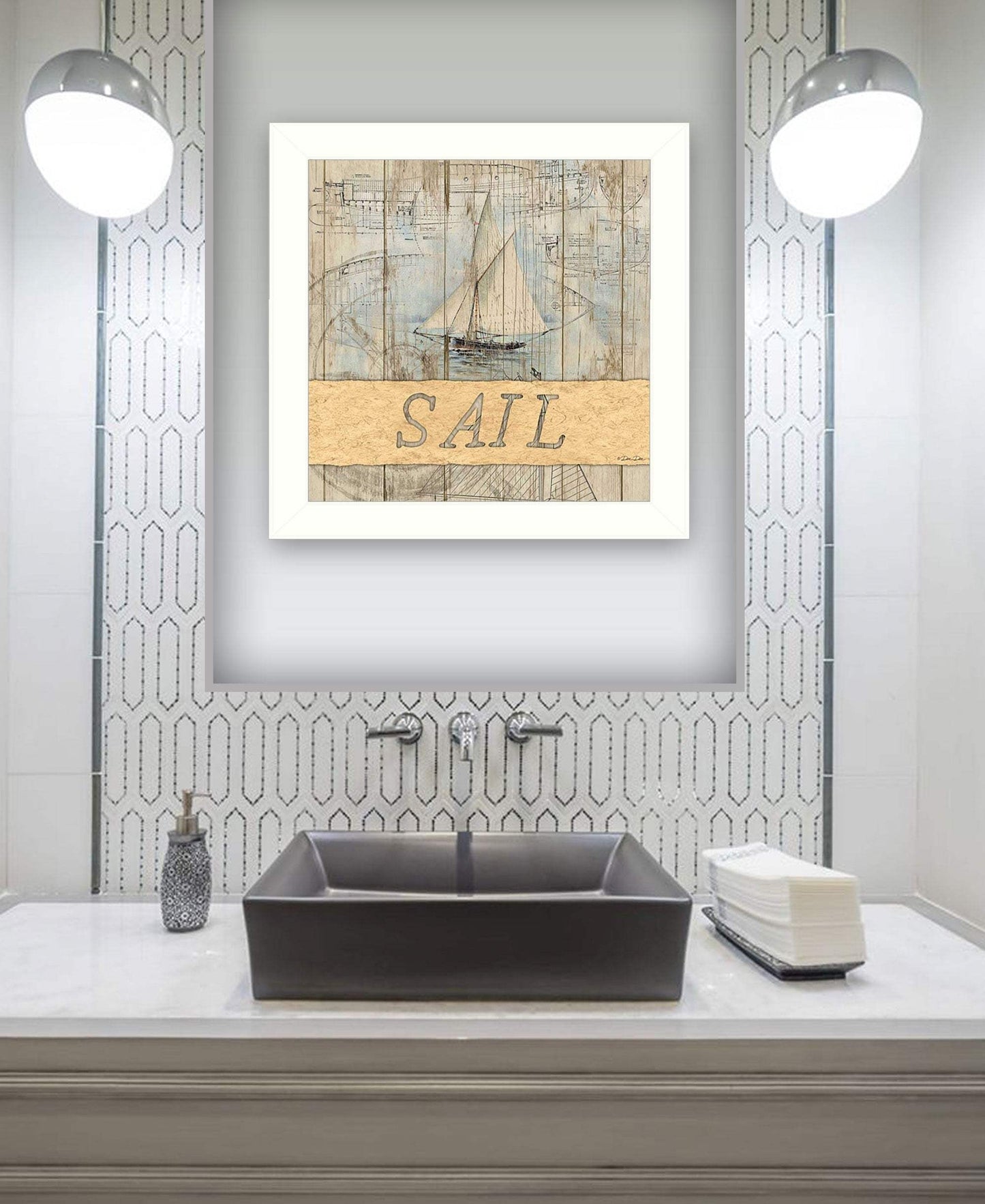 SAIL White Framed Print Wall Art - Homeroots - Flyclothing LLC