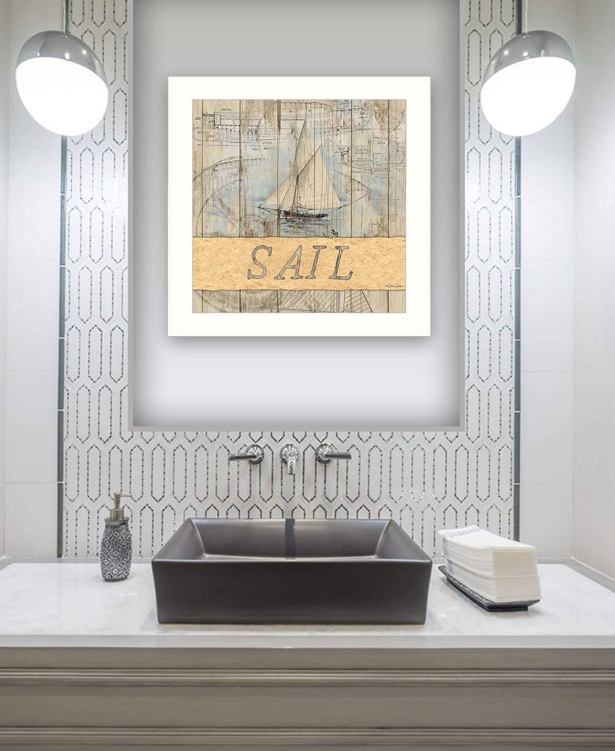 SAIL White Framed Print Wall Art - Homeroots - Flyclothing LLC