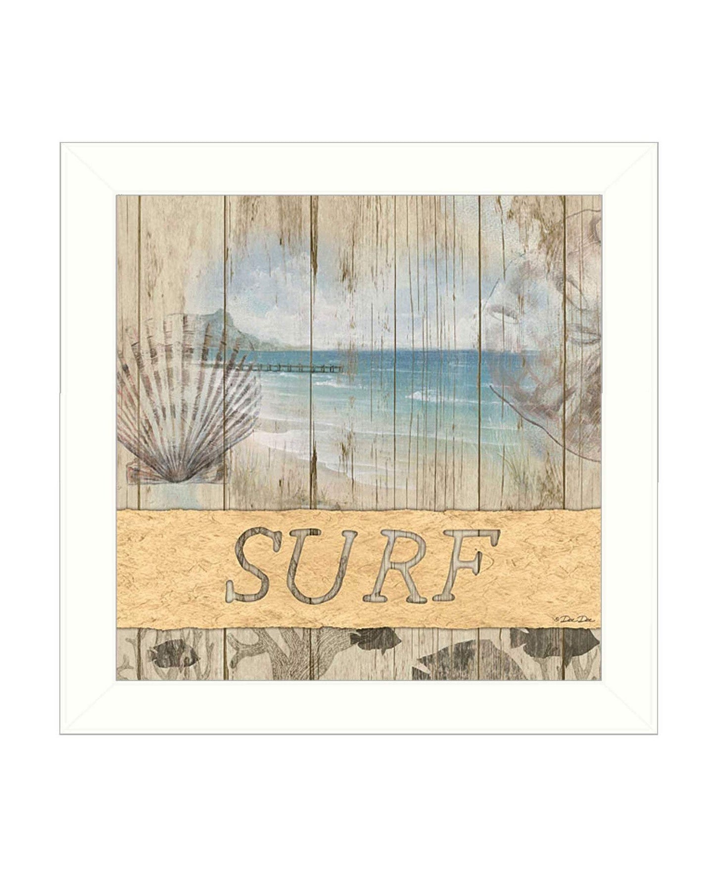 SURF White Framed Print Wall Art - Homeroots - Flyclothing LLC