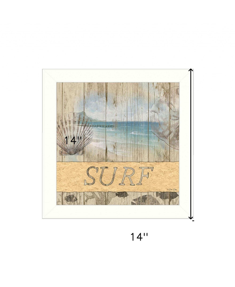 SURF White Framed Print Wall Art - Homeroots - Flyclothing LLC
