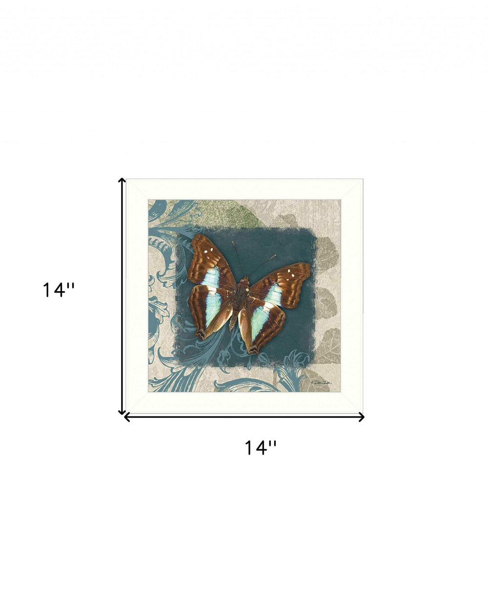 Swirl Butterfly White Framed Print Wall Art - Homeroots - Flyclothing LLC