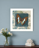 Swirl Butterfly White Framed Print Wall Art - Homeroots