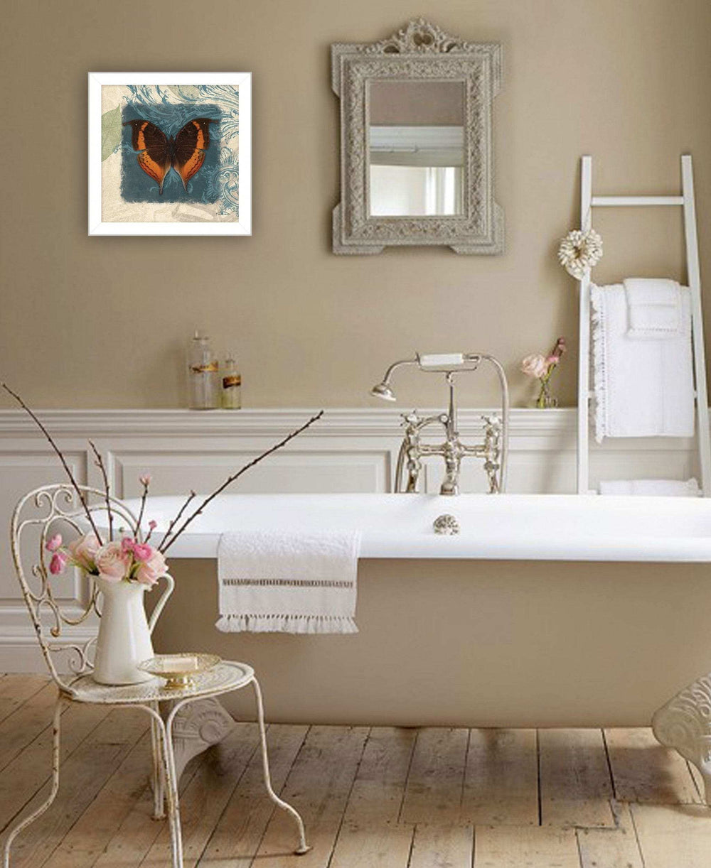 Swirl Butterfly II White Framed Print Wall Art - Homeroots - Flyclothing LLC