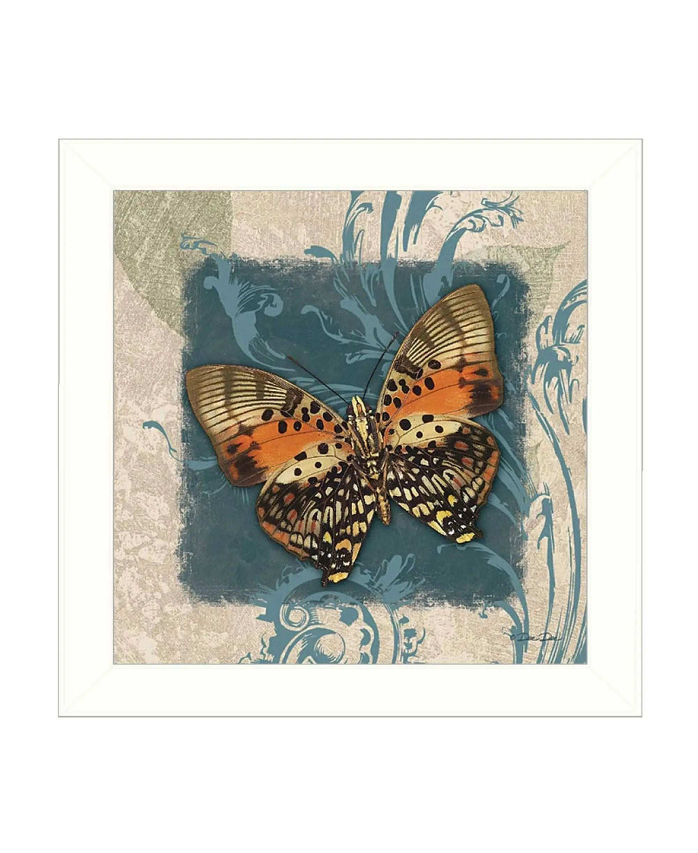 Swirl Butterfly III White Framed Print Wall Art - Homeroots - Flyclothing LLC