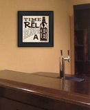 BeerTime to Relax Black Framed Print Wall Art - Homeroots