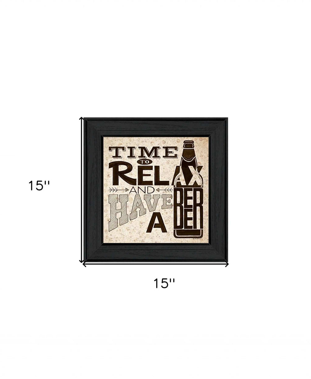 BeerTime to Relax Black Framed Print Wall Art - Homeroots - Flyclothing LLC