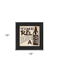 BeerTime to Relax Black Framed Print Wall Art - Homeroots