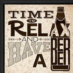 BeerTime to Relax Black Framed Print Wall Art - Homeroots