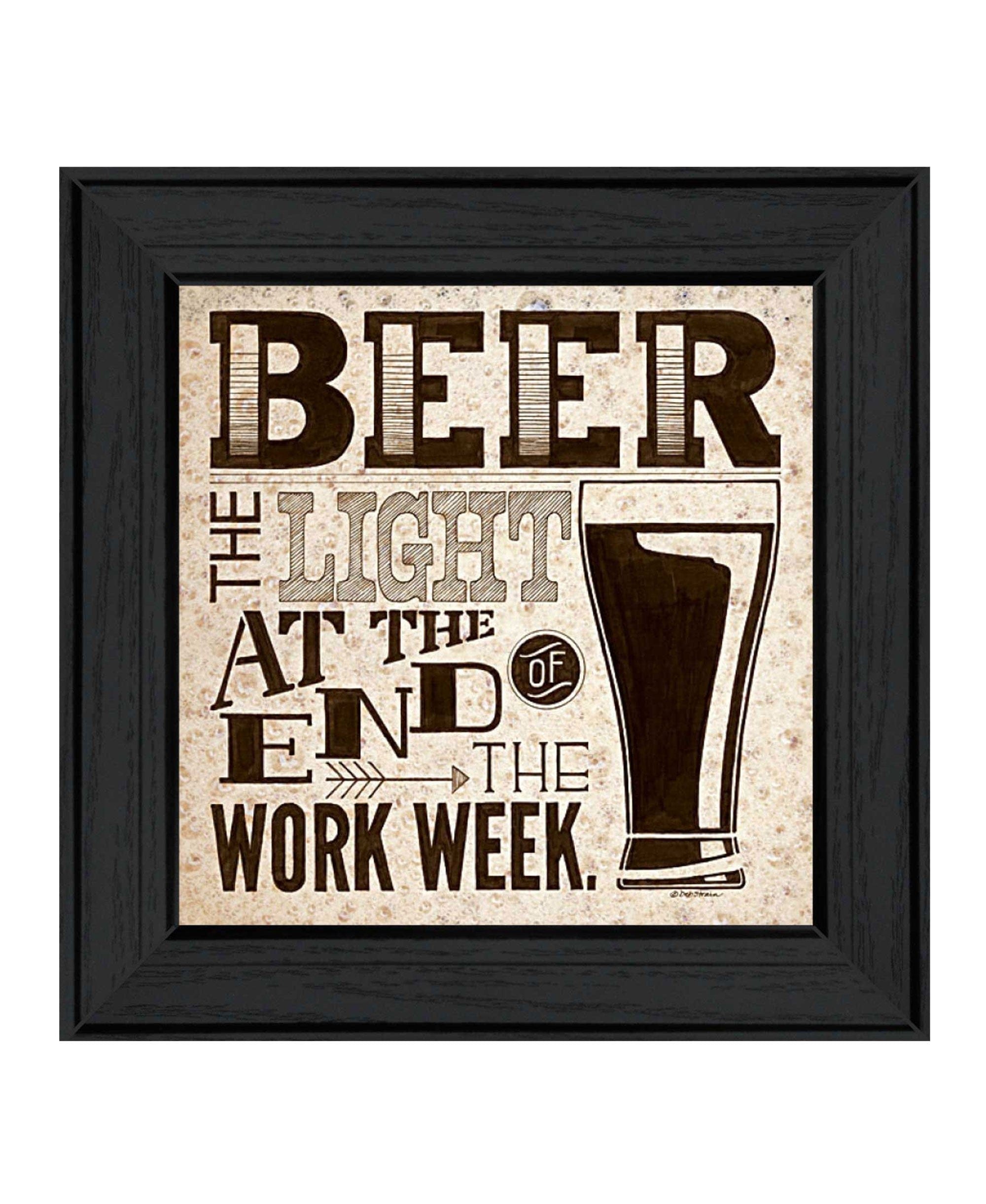 Beer Work Week Black Framed Print Wall Art - Homeroots