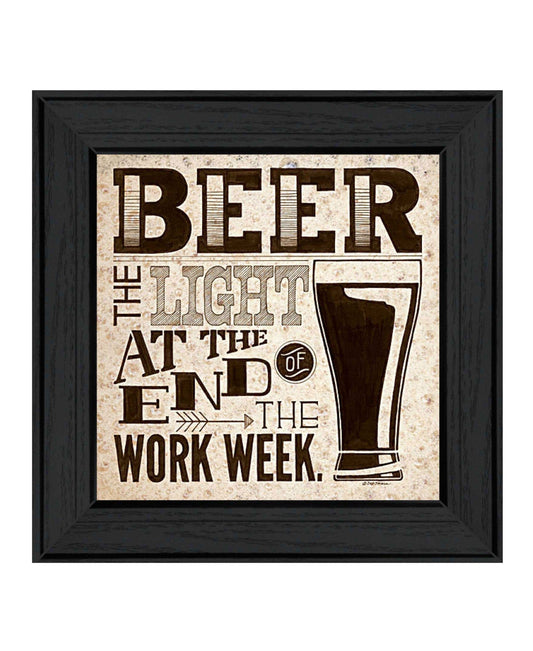 Beer Work Week Black Framed Print Wall Art - Homeroots