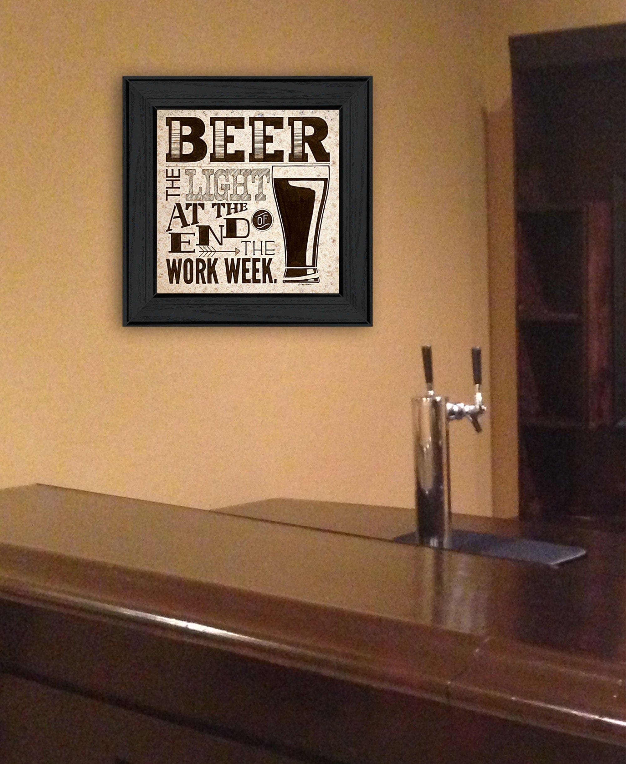 Beer Work Week Black Framed Print Wall Art - Homeroots