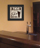 Beer Work Week Black Framed Print Wall Art - Homeroots