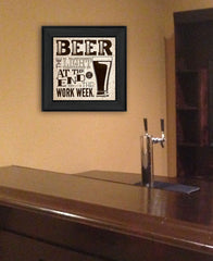 Beer Work Week Black Framed Print Wall Art - Homeroots