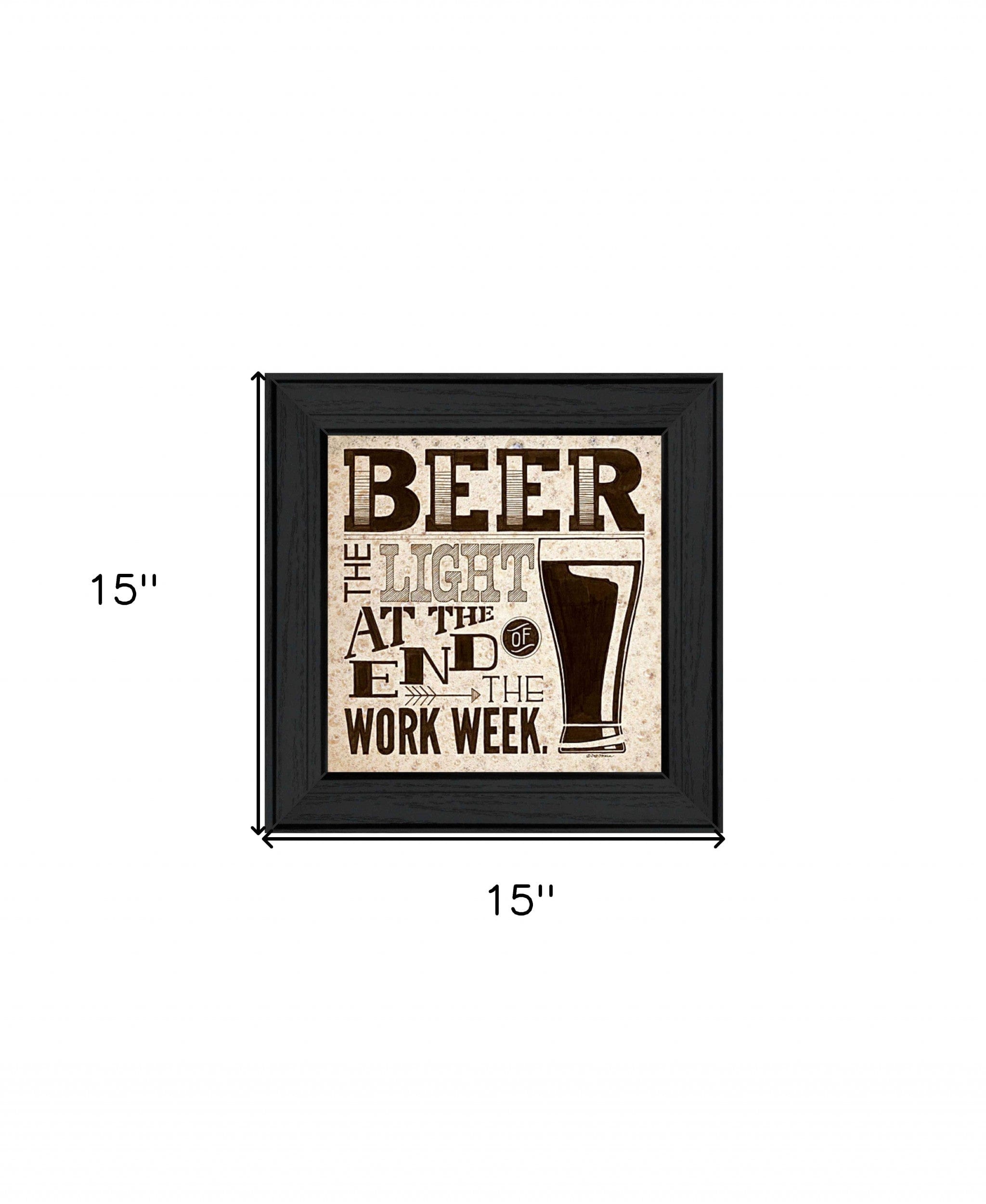 Beer Work Week Black Framed Print Wall Art - Homeroots