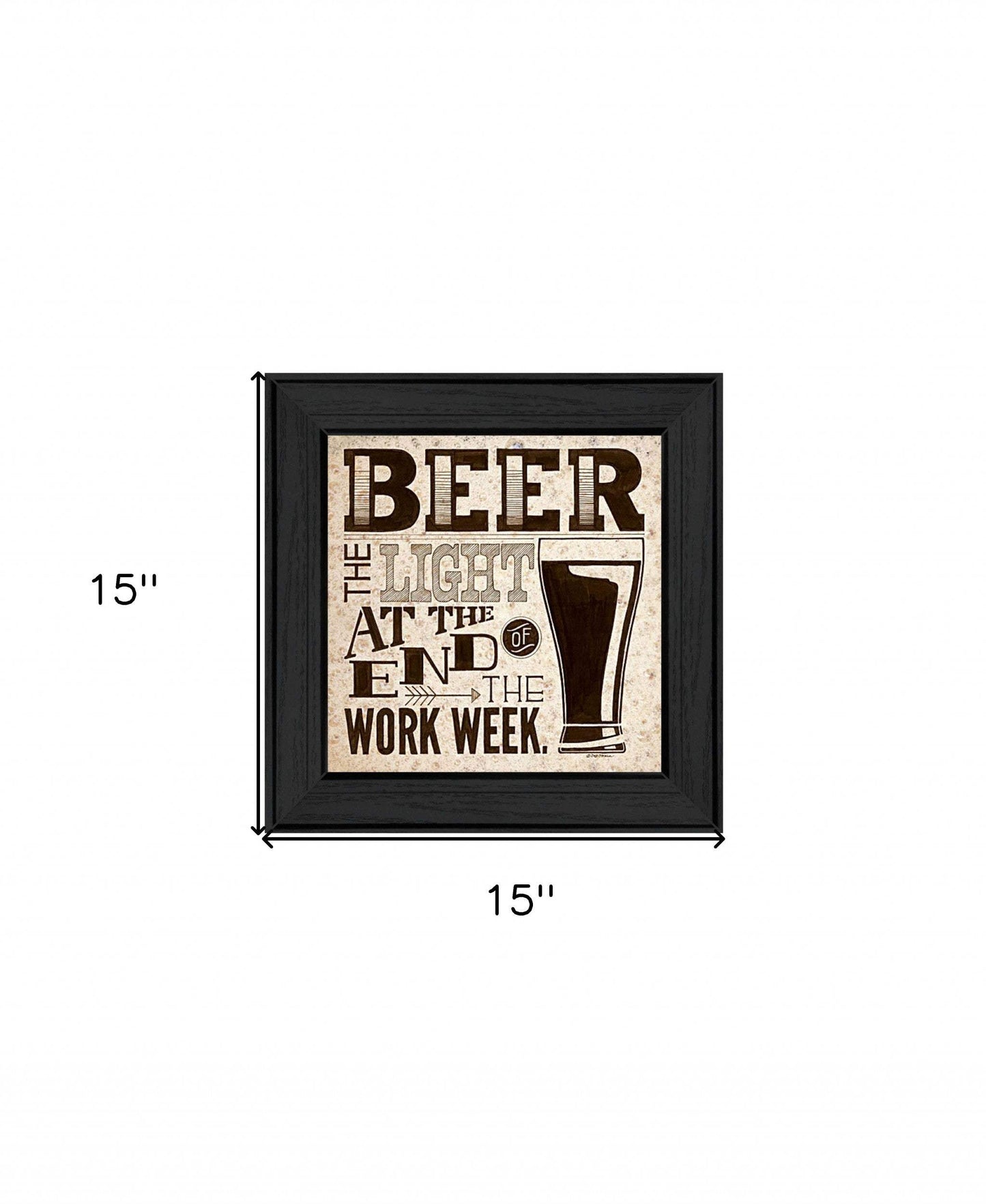Beer Work Week Black Framed Print Wall Art - Homeroots - Flyclothing LLC