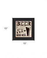 Beer Work Week Black Framed Print Wall Art - Homeroots - Flyclothing LLC