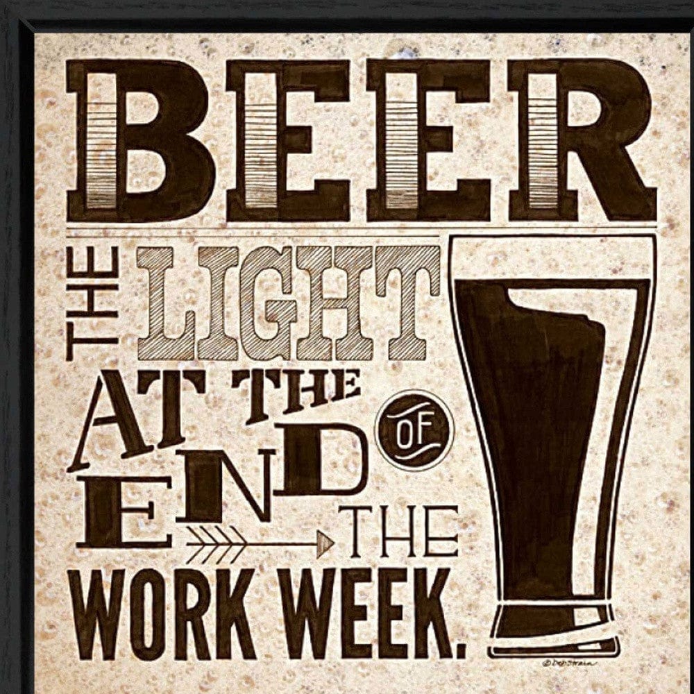 Beer Work Week Black Framed Print Wall Art - Homeroots