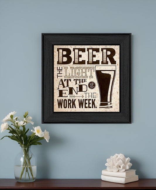 Beer Work Week Black Framed Print Wall Art - Homeroots