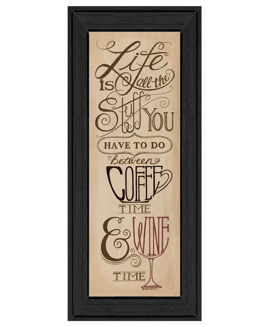 Coffee and Wine Time Black Framed Print Wall Art - Homeroots