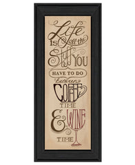 Coffee and Wine Time Black Framed Print Wall Art - Homeroots
