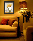 Golden Flower Black Framed Print Wall Art - Homeroots