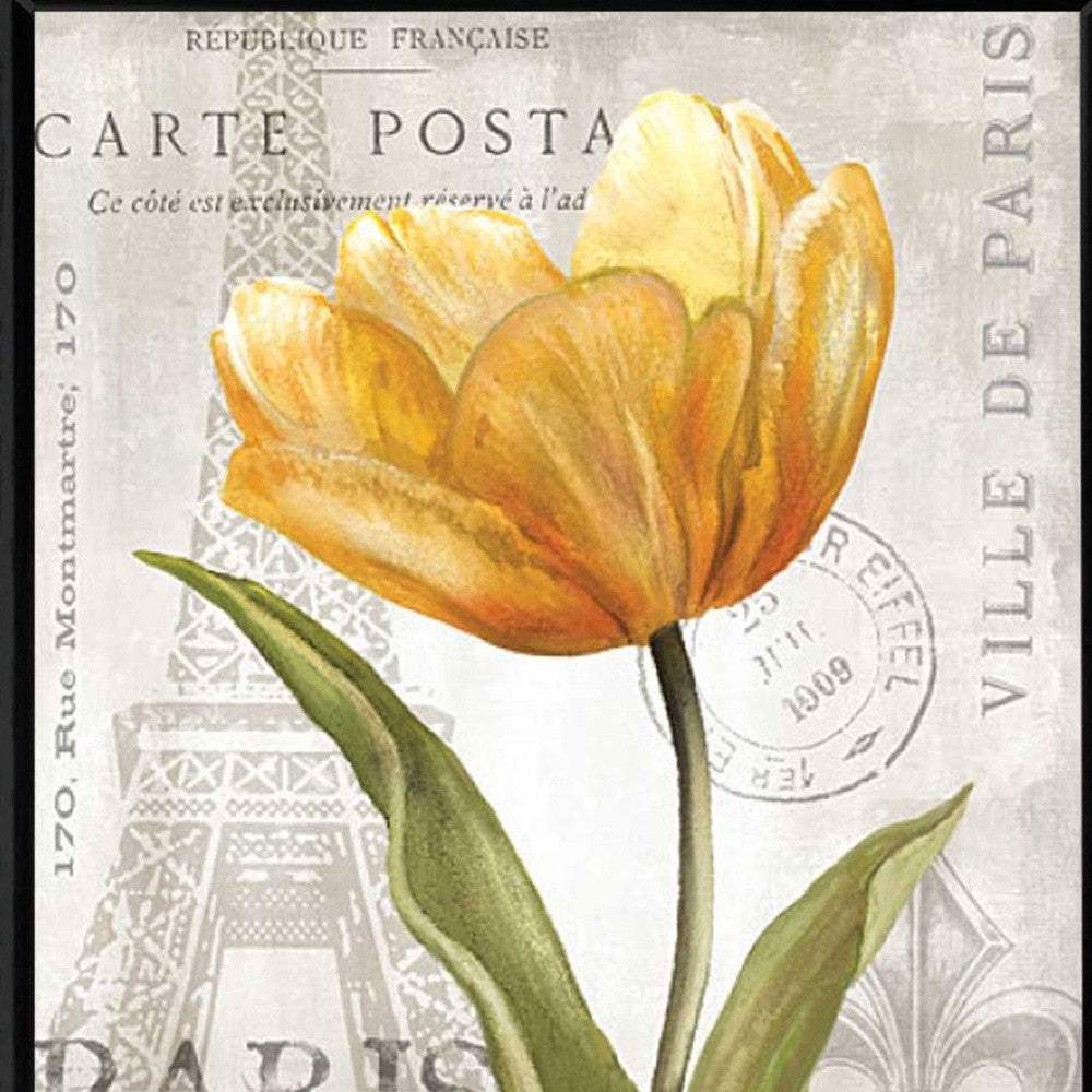Golden Flower Black Framed Print Wall Art - Homeroots - Flyclothing LLC