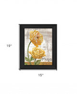 Golden Flowers Black Framed Print Wall Art - Homeroots - Flyclothing LLC