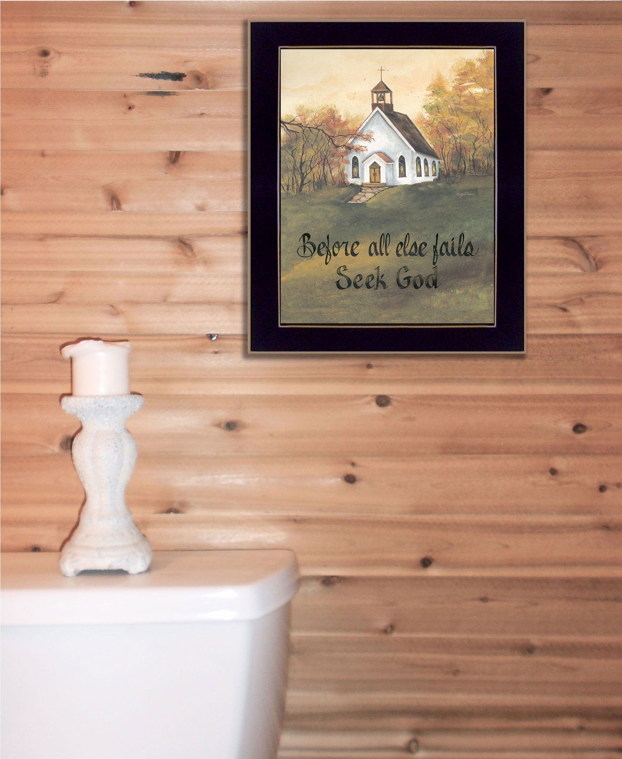 Seek God Black Framed Print Wall Art - Homeroots