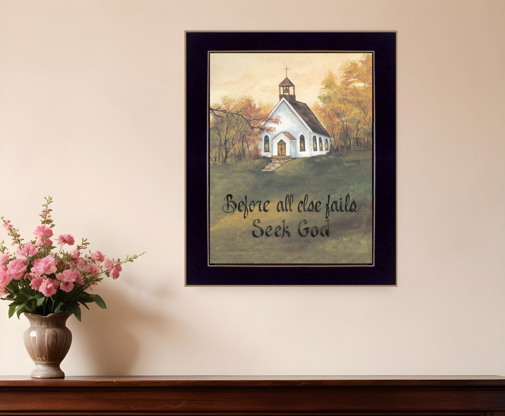 Seek God Black Framed Print Wall Art - Homeroots