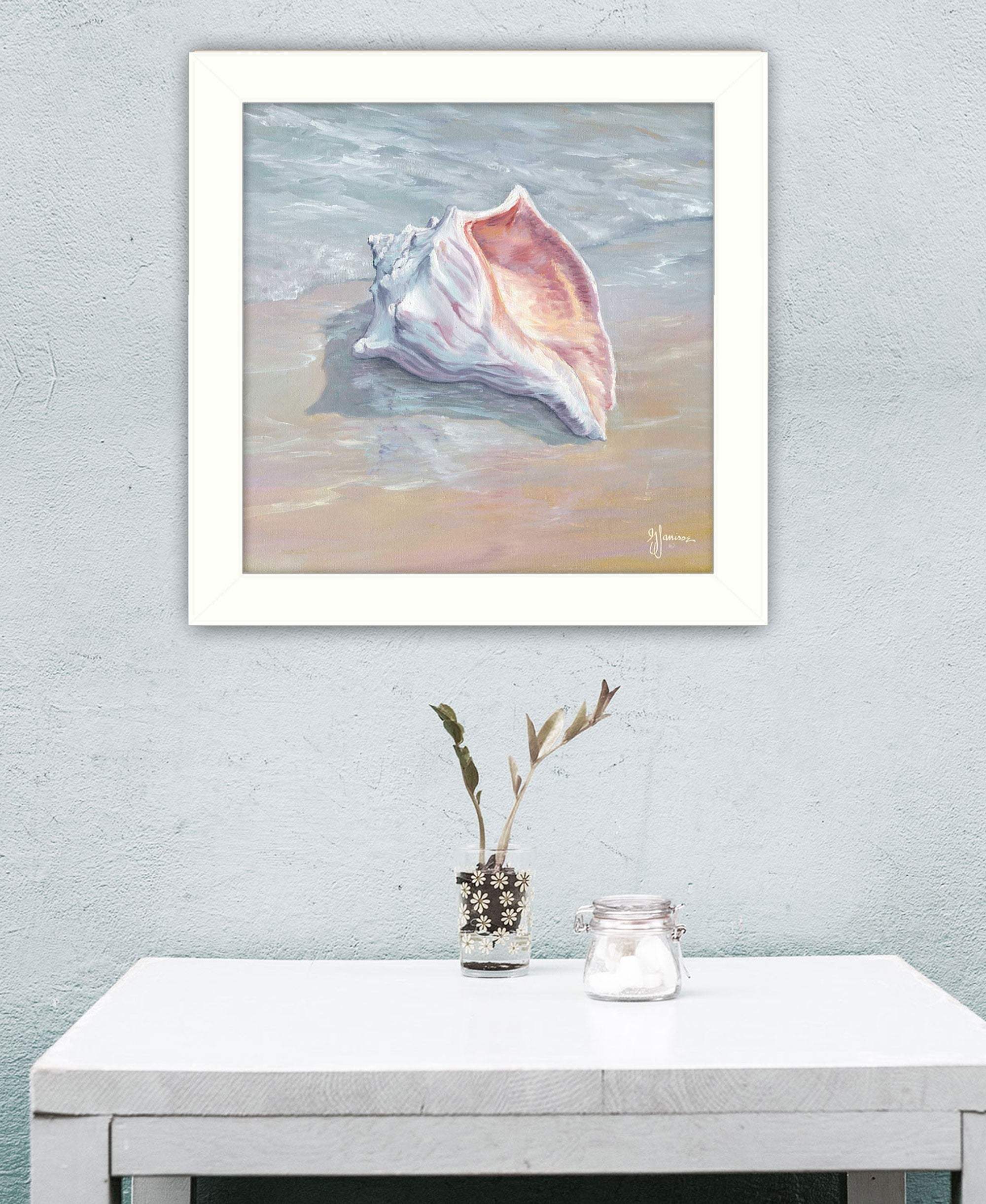 Whelk White Framed Print Wall Art - Homeroots - Flyclothing LLC
