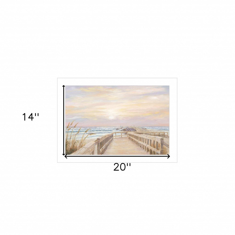 Ponce Inlet Jetty Sunrise 1 White Framed Print Wall Art - Homeroots - Flyclothing LLC