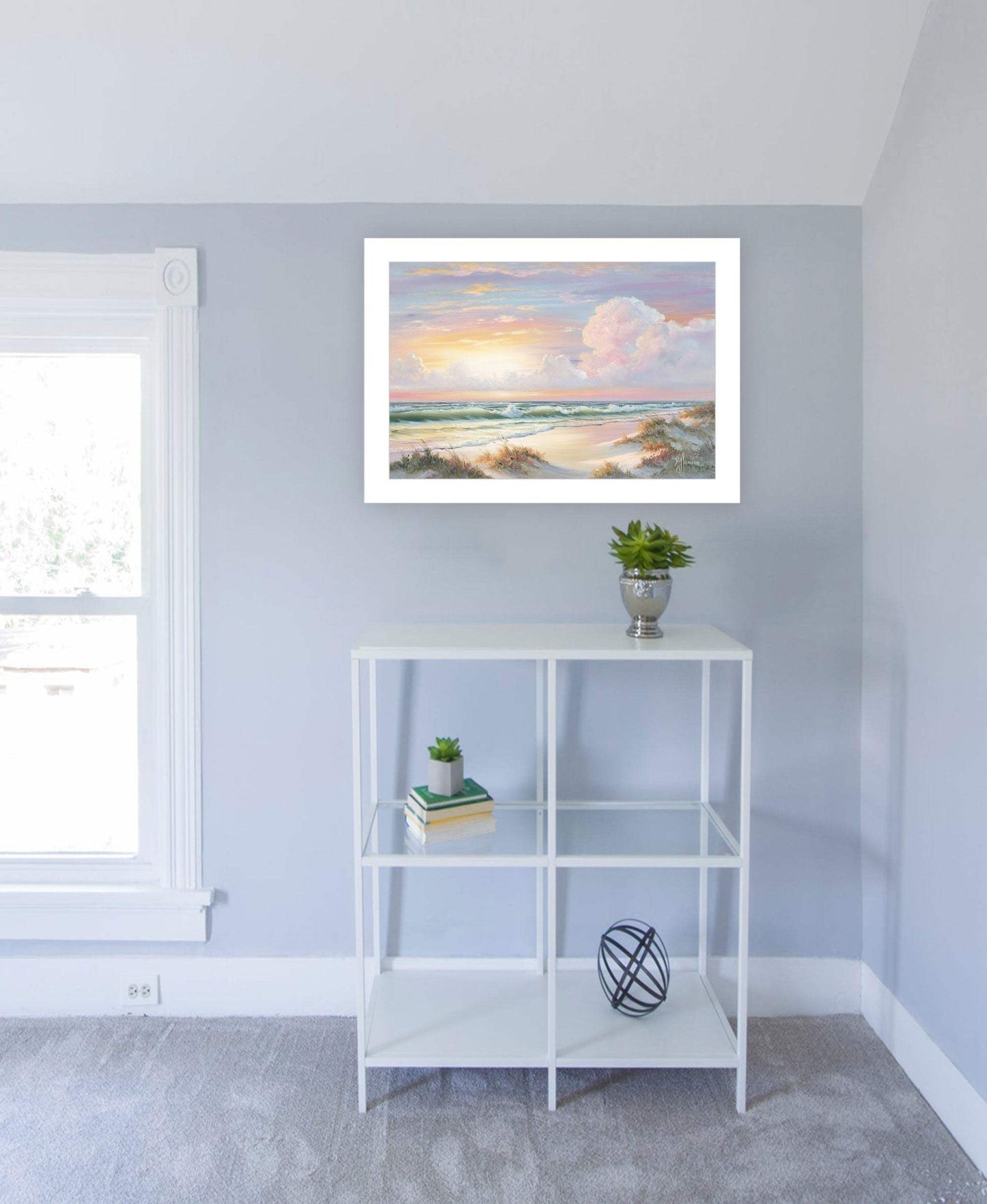 Golden Sunset on Crystal Cove 3 White Framed Print Wall Art - Homeroots - Flyclothing LLC