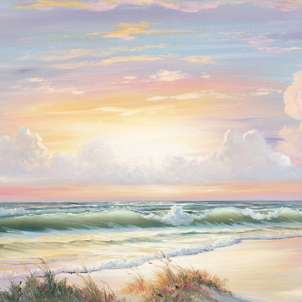 Golden Sunset on Crystal Cove 3 White Framed Print Wall Art - Homeroots