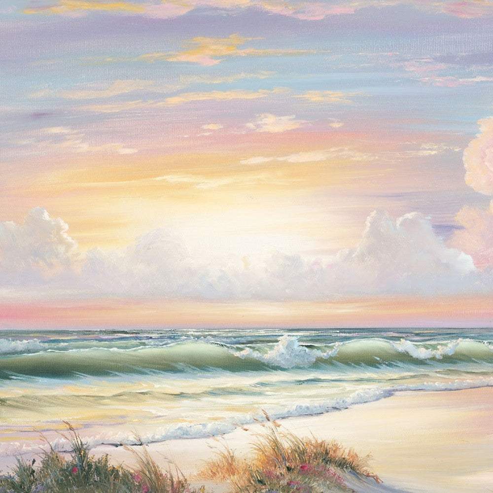 Golden Sunset on Crystal Cove 3 White Framed Print Wall Art - Homeroots - Flyclothing LLC
