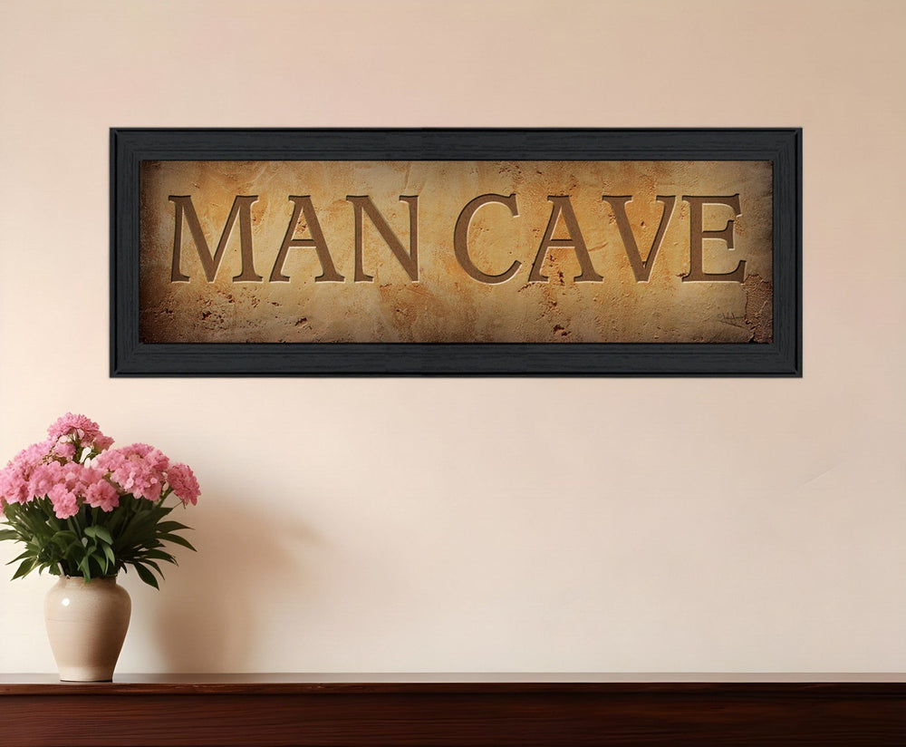 Man Cave 1 Black Framed Print Wall Art - Homeroots