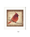 Male Cardinal 1 White Framed Print Wall Art - Homeroots - Flyclothing LLC