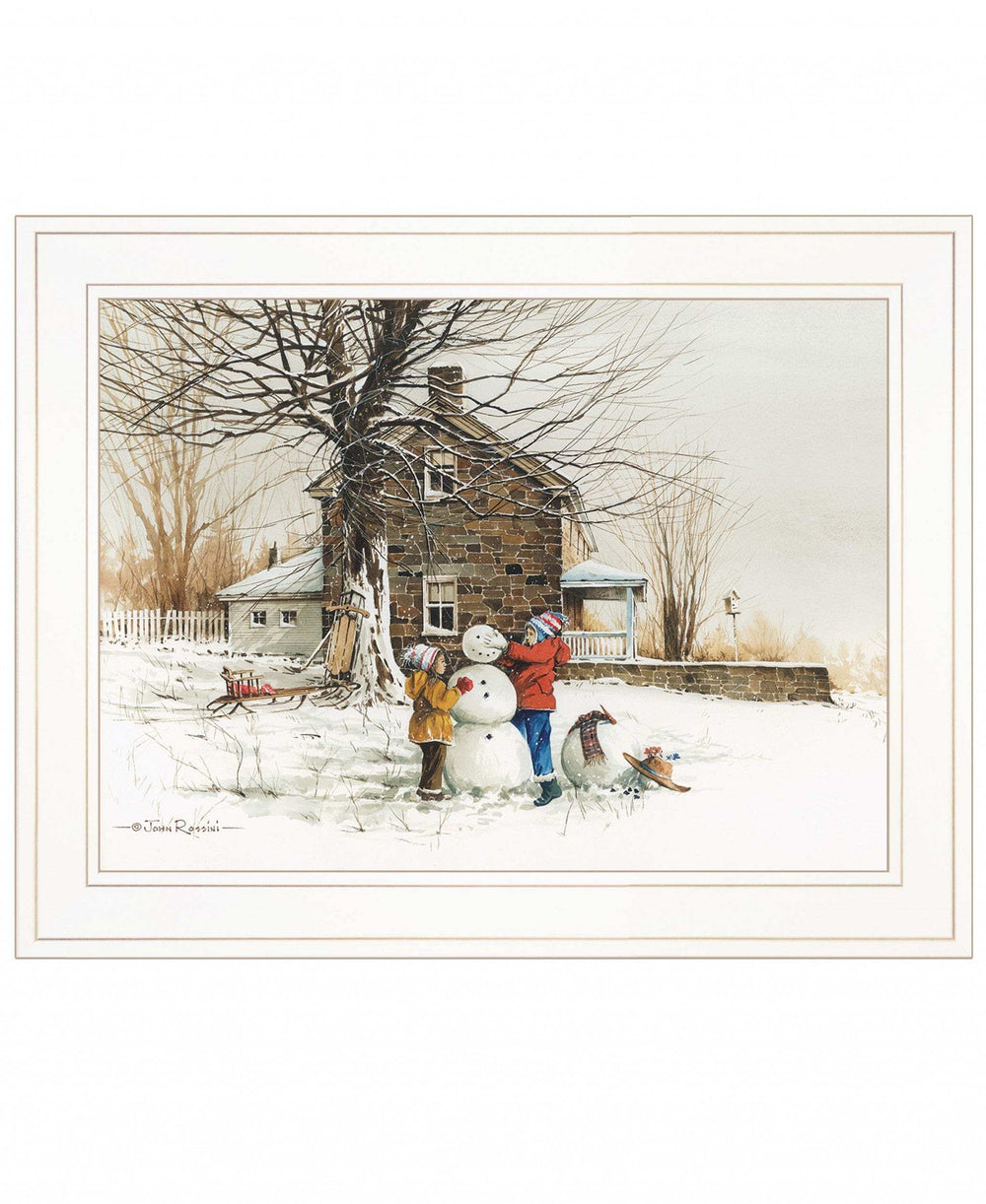 The Joy of Snow 2 White Framed Print Wall Art - Homeroots - Flyclothing LLC