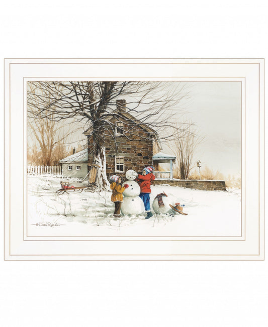 The Joy of Snow 2 White Framed Print Wall Art - Homeroots