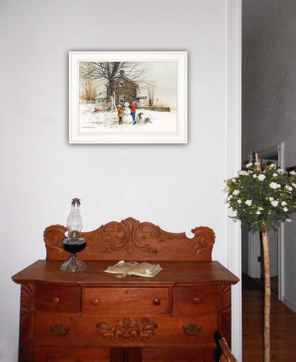 The Joy of Snow 2 White Framed Print Wall Art - Homeroots - Flyclothing LLC