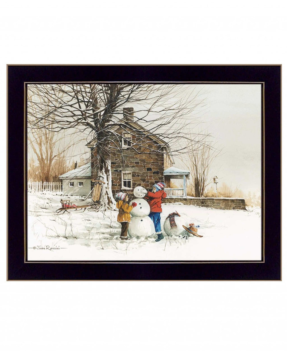The Joy of Snow 3 Black Framed Print Wall Art - Homeroots - Flyclothing LLC