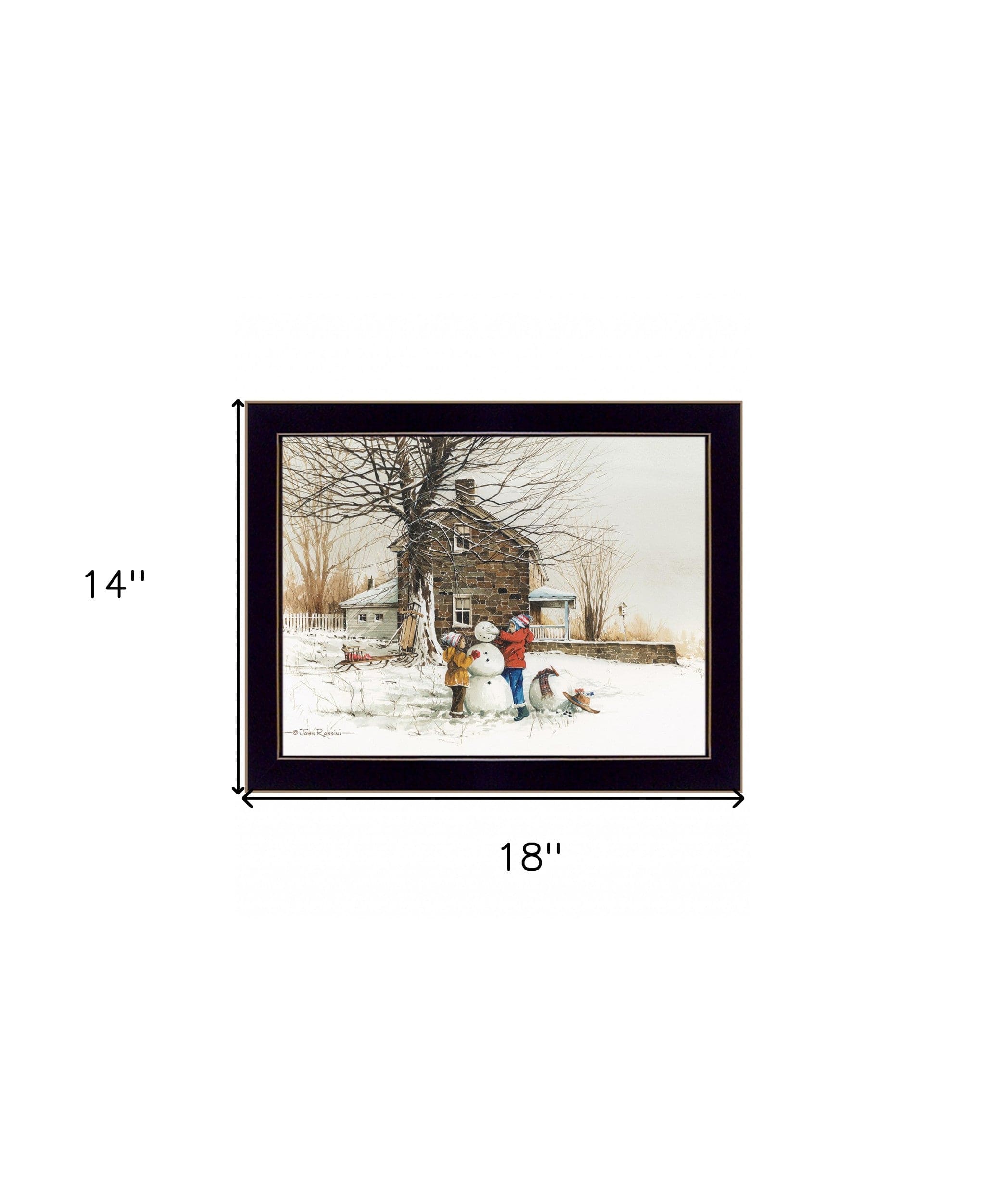 The Joy of Snow 3 Black Framed Print Wall Art - Homeroots