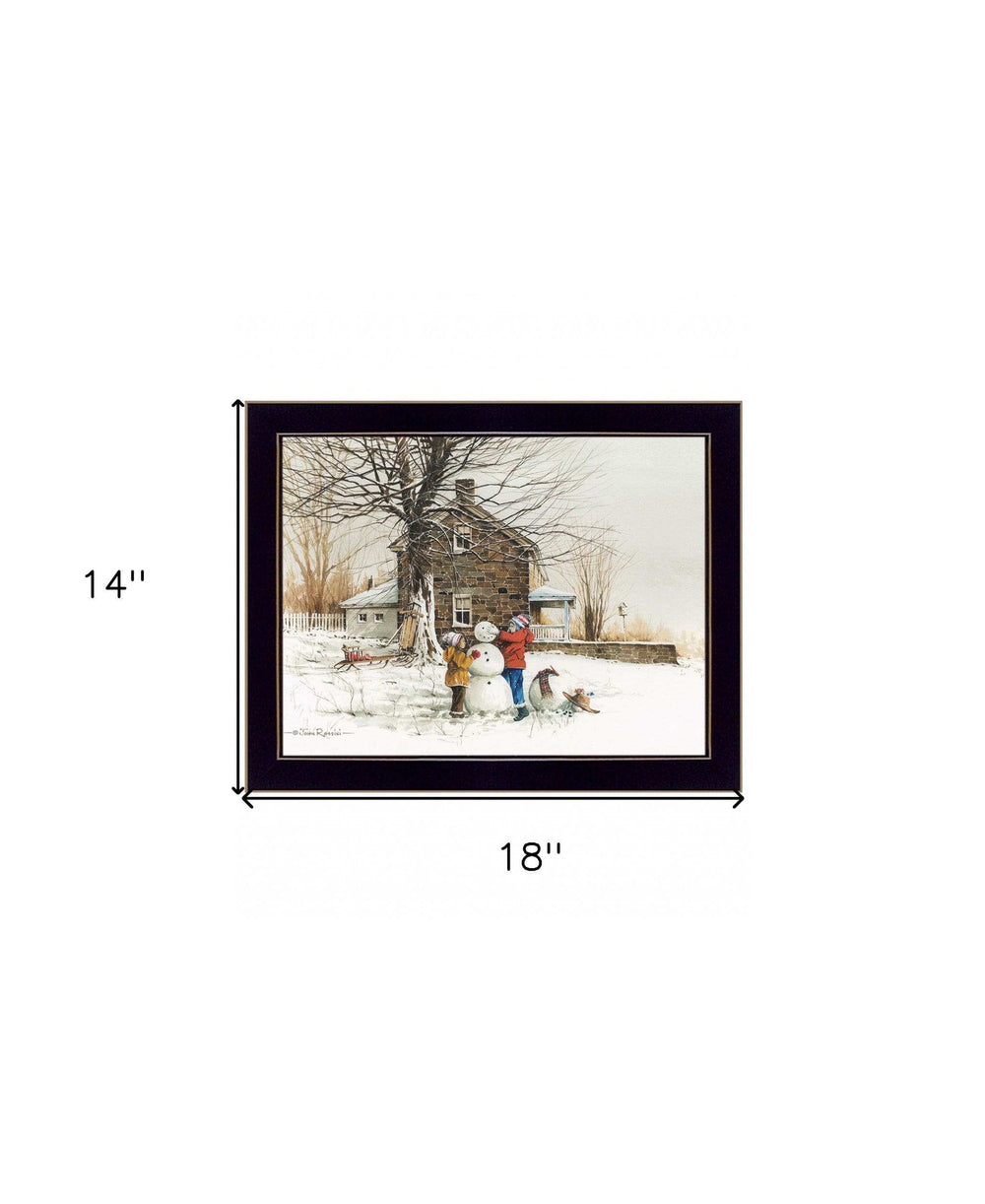 The Joy of Snow 3 Black Framed Print Wall Art - Homeroots - Flyclothing LLC