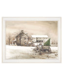 Bringing Home the Tree 2 White Framed Print Wall Art - Homeroots