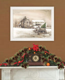 Bringing Home the Tree 2 White Framed Print Wall Art - Homeroots