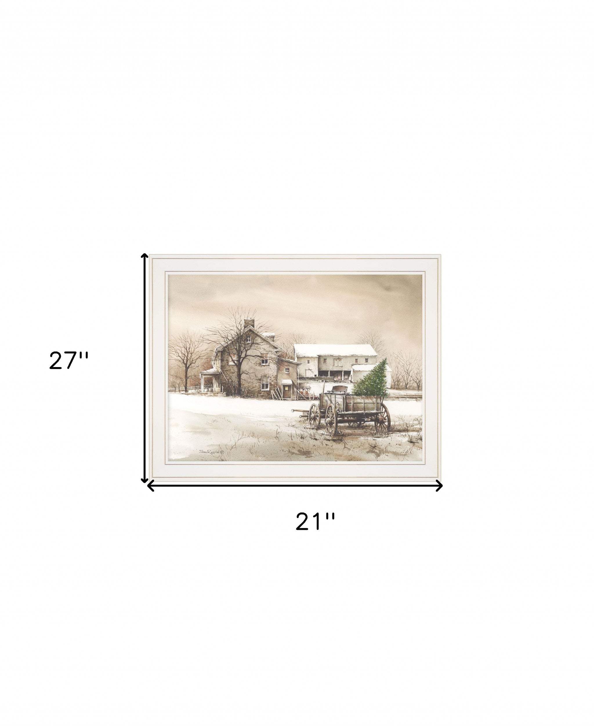 Bringing Home the Tree 2 White Framed Print Wall Art - Homeroots - Flyclothing LLC