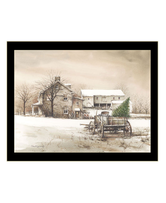 Bringing Home the Tree 3 Black Framed Print Wall Art - Homeroots